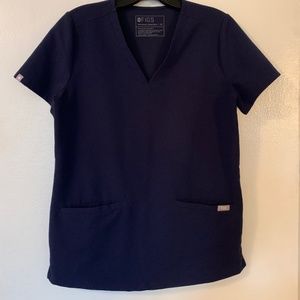 Figs Casma 3-Pocket Scrub Top Navy XS